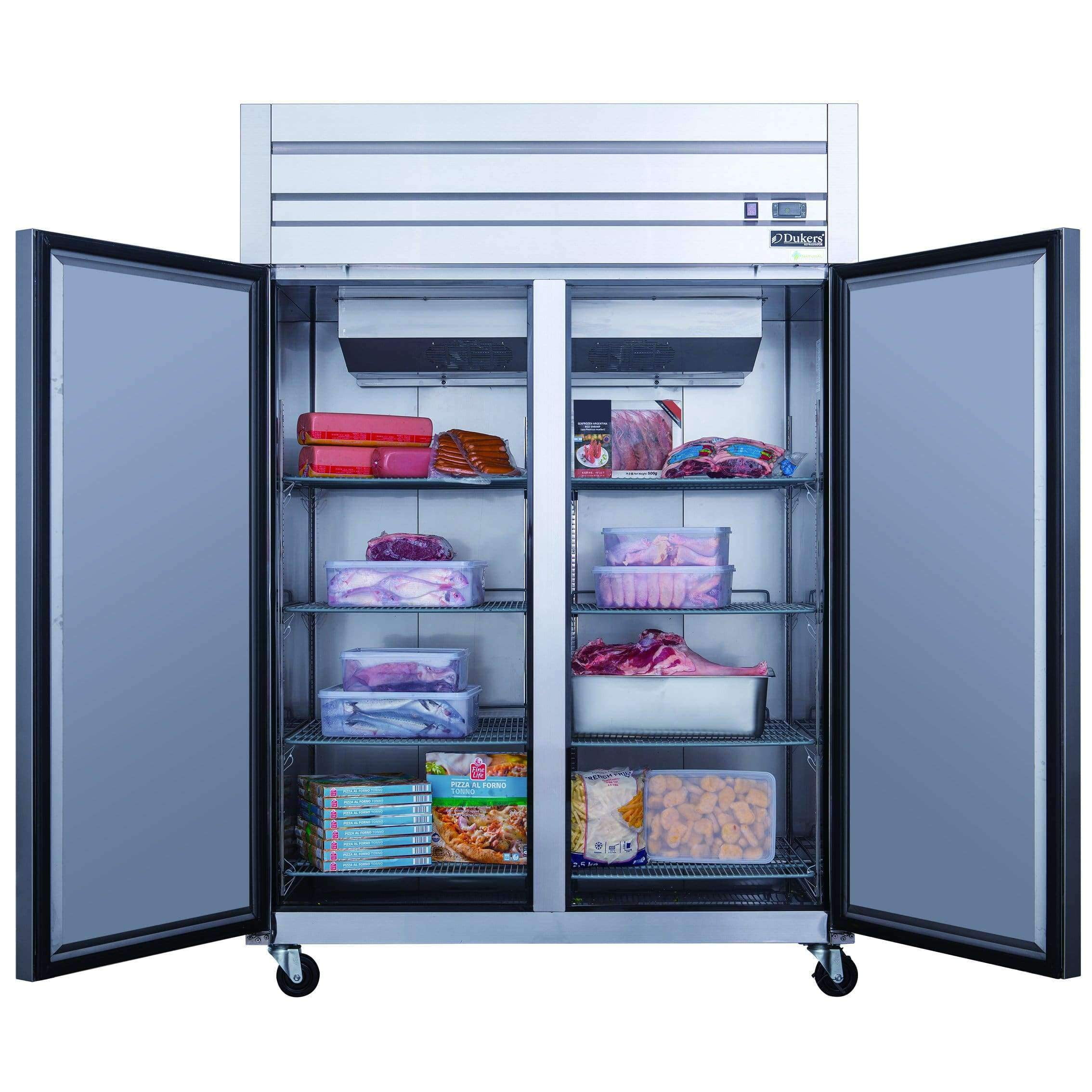 Dukers - D55AR Commercial 2-Door Top Mount Refrigerator in Stainless Steel