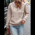 thumbnail image 4 of Sudadera Informal de Larga Acolchada con Medio Botón y Hombros Caídos para Mujer, con Capucha y Cordón Ajustable. Albaricoque XL, 4 of 7