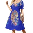 thumbnail image 3 of Vestido de manga corta Butterfly Woods, vestido holgado de verano, vestido de fiesta de noche, 3 of 7