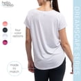 thumbnail image 4 of Hello Mello Dream Tee Shirt Pajama Lounge Short Sleeve Crewneck Top, White Large (Women's), 4 of 8
