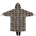 thumbnail image 2 of Oversized Wearable Blanket Hoodie,Gray Buffalo Geometric Pattern Sherpa Blanket Hoodie with Super Pockets,Super Warm Fuzzy Pullover for Women & Men, 2 of 6