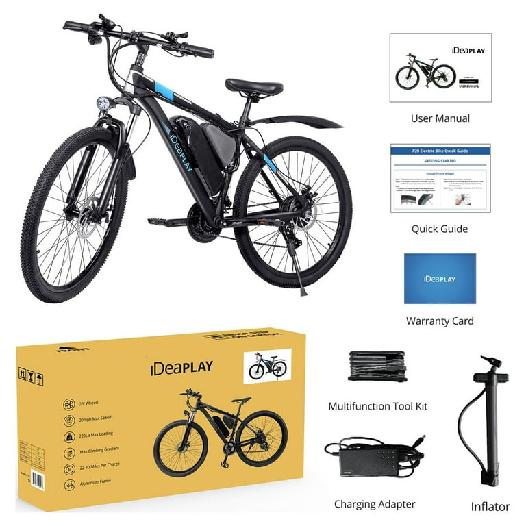 IDEAPLAY 26 inch Electric Bike for Adults P30 350W 20 mph Adult