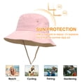 thumbnail image 3 of Sombrero de pescador con cuerda a prueba de viento para mujer, sombrilla antiultravioleta para salida de verano, color de contraste de circunferencia, 56-58cm, 3 of 5