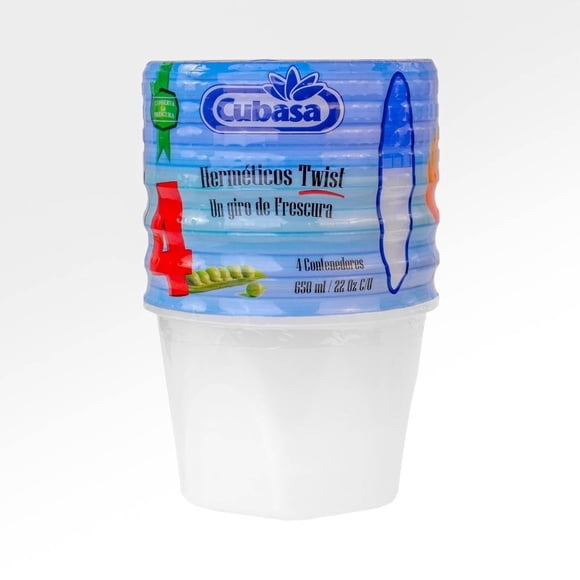 Herméticos Cubasa 4 Piezas Twist 650 ml Tapa Turquesa