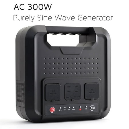 Portable AC Power Bank, 300Watts 220Wh Pure SineWave Power Inverter, Mini Generator, Power Chrger, External Battery Packs with 110V AC Outlet, 12V DC USB for Camping, Traveling,Emergency