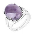 thumbnail image 2 of Women's Natural Stone Ring Elegant Four Claw Inlaid Hollow Ellipse Alloy Ring Artificial Gem Semi Precious Stone Inlay Ring Daily Jewelry Gift For Women, 2 of 2