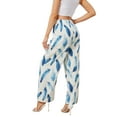 thumbnail image 2 of Baywell Wide Leg Printed Pants for Women with Pockets Elastic Waist Business Causal Loose Pants Summer for Beach Travel Vacation Trousers,S-XXL, 2 of 8