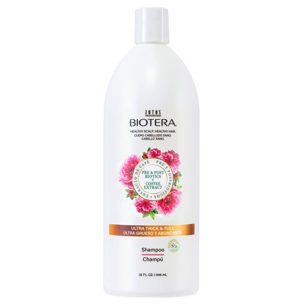 Biotera Champú ultra espeso y voluminizador completo | Aumenta el volumen del cabello fino y lacio | Amigable con el microbioma | Vegano y libre de crueldad | Sin parabenos | Color | 32 onzas líquid