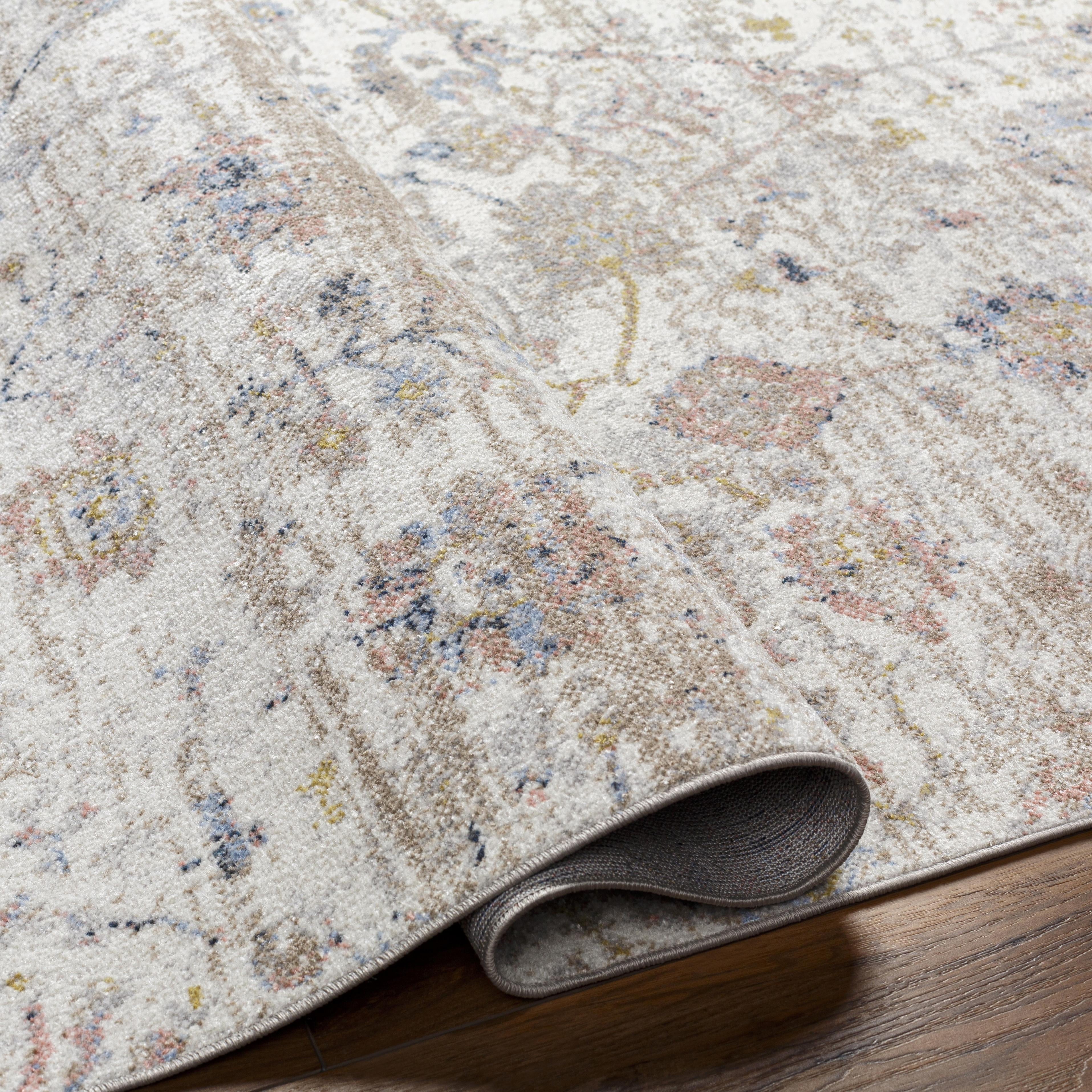 Mainstays Machine Woven Pastel Pastel Print Area Rugs, 5'3"x 7'