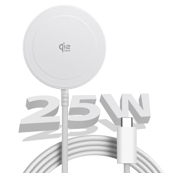 Magnetic Wireless Charger Pad, 25W Fast Charger, Strong Magnetic Qi2 Certified Charger Mat for iPhone 17/16/15/14/13/12 Series & AirPods, Compatible with MagSafe, Ultra-Thin & Portable (5FT Cable)