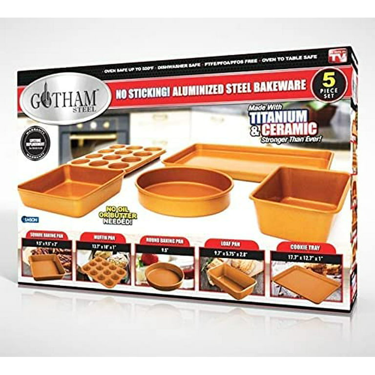 Gotham Steel 5 Piece Nonstick Bakeware Set - Copper