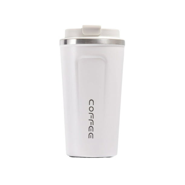 Monstrate Taza de café de 500ML, taza a prueba de fugas, frasco de jugo de acero inoxidable, botella de agua al vacío, hogar, sala de estar, Juegos de servir café y té Blanco