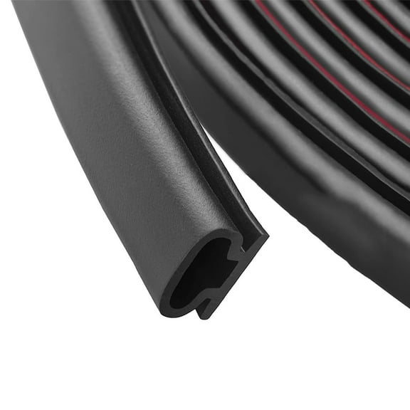 BE-TOOL Self-adhesive Rubber Door Sealing Flexible Strip D-shape Sealing Strip for Door Frame Insulation Sliding Door Door Ventilation (6m/19.68ft, Black)