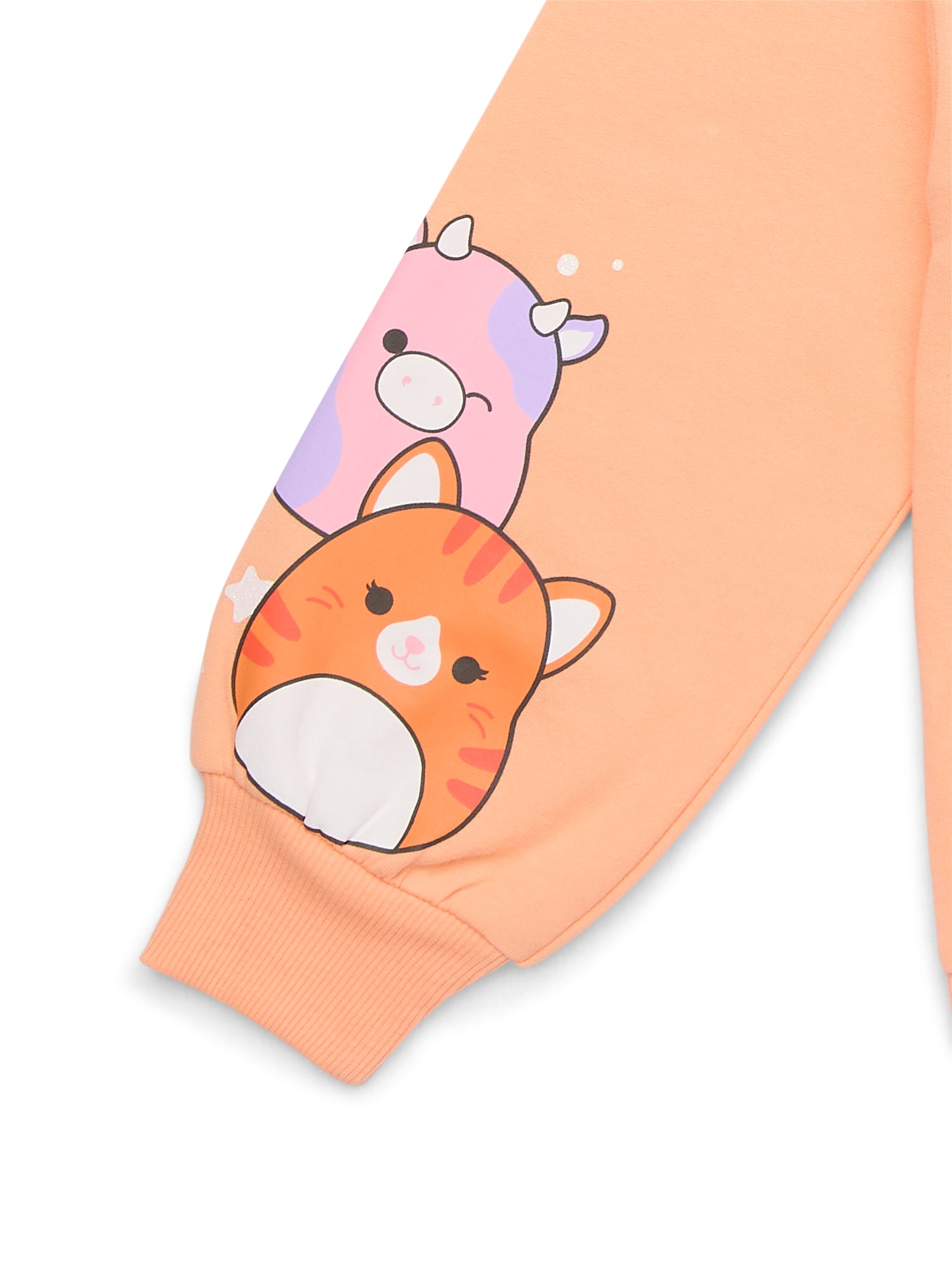 Squishmallows Girls' Glitter Graphic Fleece Sweatshirt, Sizes 4-16