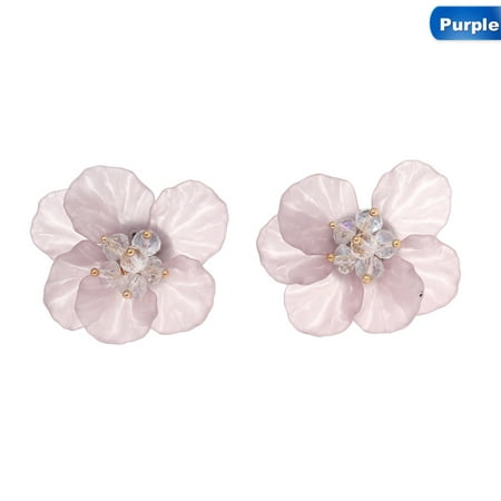 Fancyleo Wrinkled Acrylic Ear Women Stud Earrings For Girls Accessories Best Gifts Flowers Pattern Bohemian Ear