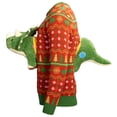 thumbnail image 4 of UglyChristmasSweater 3D Dinosaur Triceritops Detacheable Stuffed Animal Funny Knitted Multicolor, 4 of 7