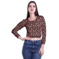 thumbnail image 4 of Moomaya Crop Tops à Col Rond pour Femmes Blouses en Jersey de Coton Imprimées T-Shirt, 4 of 4