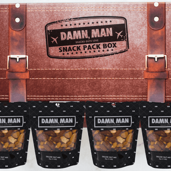 Damn, Man Deluxe Nut Mix Snack Pack - 4 Bags of Gourmet Mixed Nuts - 16 oz. Total