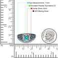 thumbnail image 4 of Celtic Art Deco Ring Round Black Tone Paraiba Tourmaline CZ 925 Sterling Silver Size 5, 4 of 6