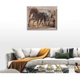 thumbnail image 4 of Horse Wall Art Farmhouse 3D Horse Pictures Wall Decor Runnning Horses Canvas Prints Painting Rustic Country Home Decor Framed Artwork for Living Room Bedroom Bathroom Ready to Hang 12"x16", 4 of 6