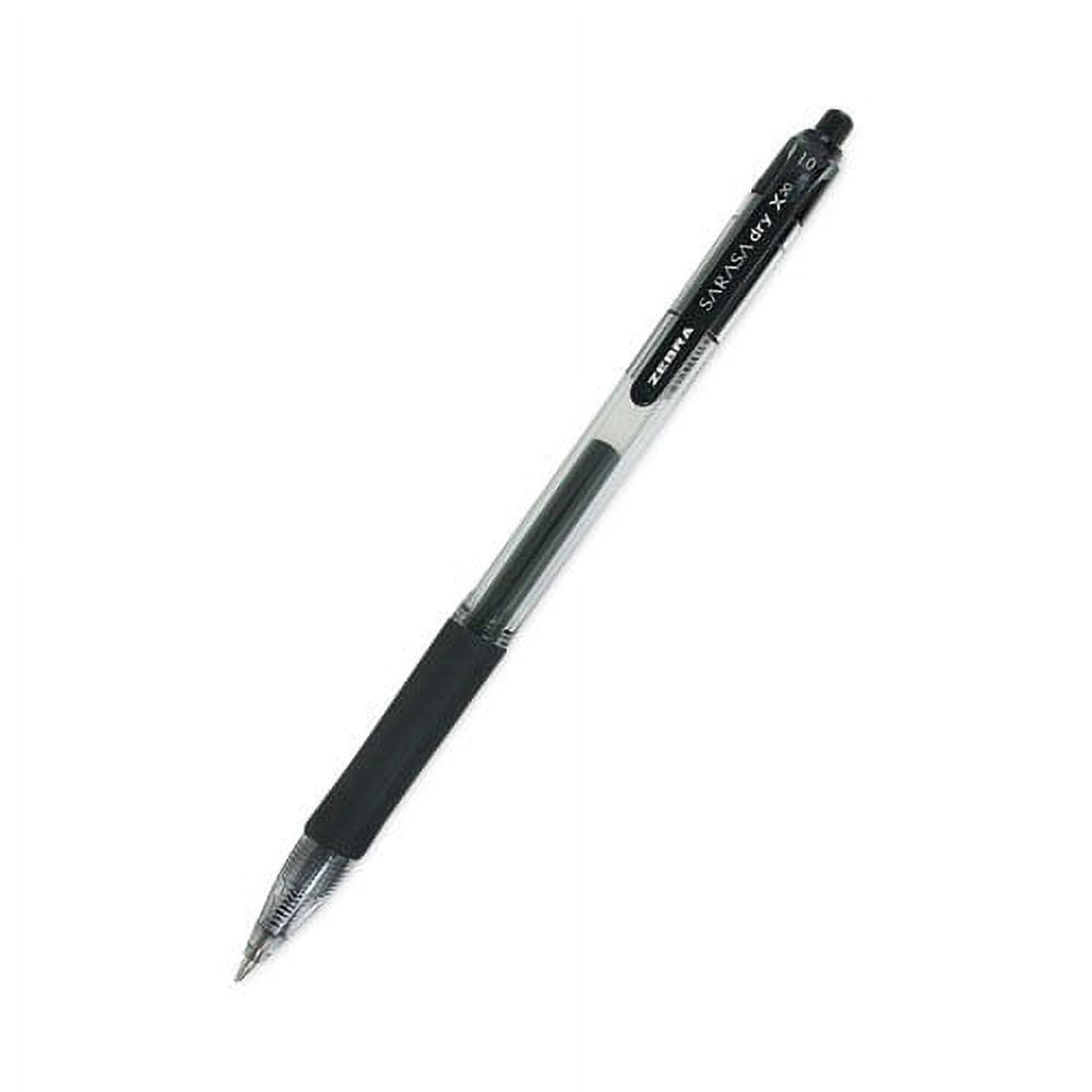 Sarasa Dry Gel X20 Gel Pen, Retractable, Bold 1 mm, Black Ink, Smoke Barrel, 12/Pack | Bundle of 2 Dozen