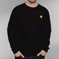 thumbnail image 2 of Men's 100% Cotton Off Shoulder Crew Neck Casual Sweatshirt-Smiley face pattern, 2 of 15