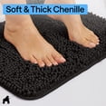 thumbnail image 5 of GORILLA GRIP Bathroom Rug and Toilet Base Floor Rugs Set, Quick Dry Plush Chenille, 30x20 Carpet, Black, 5 of 10