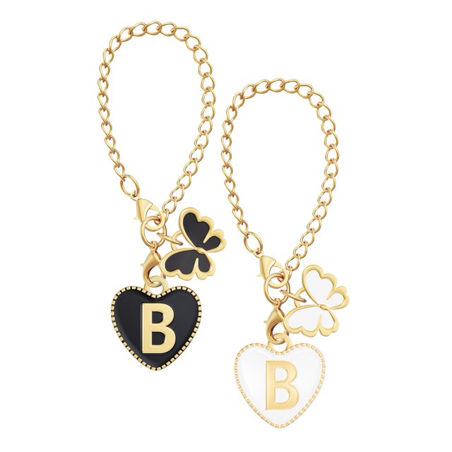 Accessoires de Lettres Réglables 2 Pcs Breloques Papillon pour Gobelet Nom Id Poignée Breloques Forme de Cœur Identification Accessoires Tasse Thé au Lait