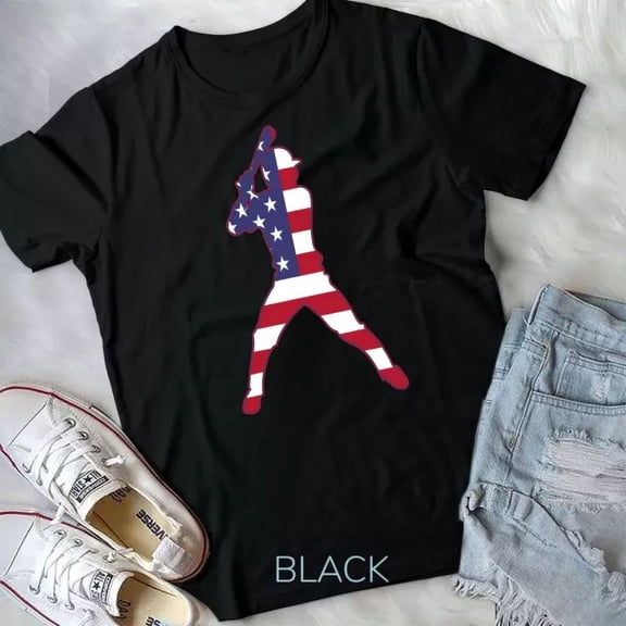 Patriotic Baseball 4Th Of July Men Usa American Flag Boys T-Shirt Unisex T-Shirt