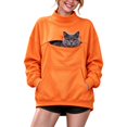 thumbnail image 2 of TZZQ Women Mock Neck Pet Pouch Hoodie Sweatshirt with Cat Carrier Pouch Pullover Long Sleeve Cat Carrier Hoodie with Cat Pouch Loose Fit Comfy Basic Lounge Going Out Fall Sweatshirt Orange M, 2 of 5