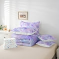 thumbnail image 6 of Feelyou Purple Flower Floral Twin Bedding Sets 7-Piece for Kids, Mystic Stars Print Bedding Comforter Set, Cartoon Starry Sky Reversible Sheet Sets, Super Cozy Room Decor, 6 of 8