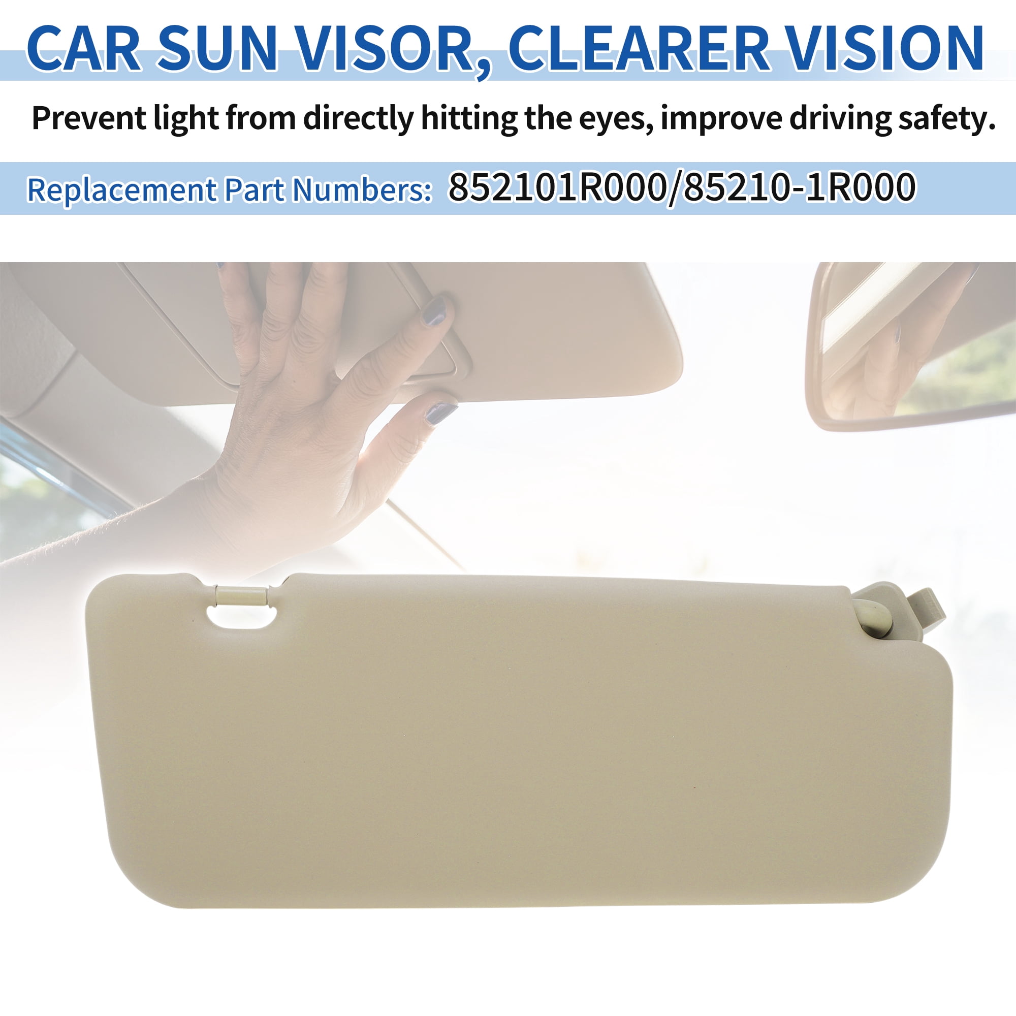 Unique Bargains Driver Side Sun Visor for Hyundai Accent 2011-2015 Beige