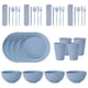 thumbnail image 1 of Plato de cena de paja de trigo, vajilla, juego de vajilla, cuchillo, tenedor y cuchara portátiles, palillos, juego de vajilla para exteriores, 1 of 6