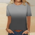thumbnail image 2 of Women's Gradient Color T-Shirts&nbsp;- Fashion Round Neck Casual Short Sleeve Tee - Soft Stretch Daily Tops, Grey Women‘S Short Sleeve Gradient Color Fashion Round Neck Casual T Shirt, 2 of 5