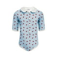 thumbnail image 2 of LYMAYTER Baby Girl One Piece Swimsuit Toddler Lapel Print Swimwear Short Sleeves Cute Beach Wear 12M-9Y, 2 of 8