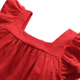 thumbnail image 5 of LYMAYTER Ruffle Flutter Sleeve Dress for 1-6Y Girls Summer Breathable A Line Dress With Back Bow, 5 of 8
