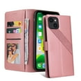 thumbnail image 2 of Wallet Phone Case for Apple iPhone 13 6.1-inch,Shockproof Leather Magnetic Folio Flip Kickstand Credit Card Slots Cash Pocket Protective Cover For iPhone 13,Rosegold, 2 of 12