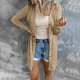 thumbnail image 2 of Vedolay Cardigans for Women Open Front Cardigan Long Sleeve Outwear Outdoor Sweaters Khaki,2XL, 2 of 5