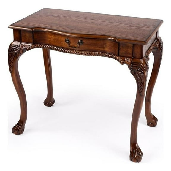 Bowery Hill Wood Traditional Writing Desk in Vintage Oak Finish