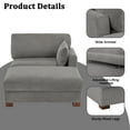 thumbnail image 4 of UIXE Oversized Corduroy Chaise Lounge w/Pillows Indoor Recliner Lounge Chair with Ottoman, Left Arm Chaise Upholstered Single Lounge Sofa, Light Grey, 4 of 8