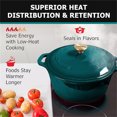 thumbnail image 3 of 6 Quart Enameled Cast Iron Dutch Oven Pot with Lid, Heavy-Duty, Oven  up to 500° F & Across All Cooktops, Wedding Registry Ideas & Gifts, Emerald, 3 of 4
