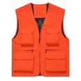 thumbnail image 3 of Fewfanhot Men Stand Collar Multi Pocket Zip Up Utility Vest Outdoor Fishing Hunting Sleeveless Cargo Waistcoat, 3 of 3