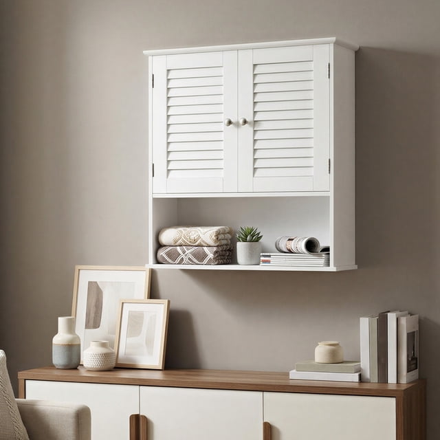 VASAGLE Armoire Murale de Salle de Bain, Armoire de Rangement de Salle de Bain Murale, Armoire à Pharmacie avec Tablette Ajustable