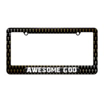 Awesome God License Plate Tag Frame - Christian Cross Design