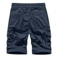 thumbnail image 3 of MIUOWANP Oversize Men's Casual Cotton Cargo Shorts with Multi Pocket Solid Color Outdoor Sport and Loose Breathable Drawstring Short Size M(4)Dark Blue, 3 of 3