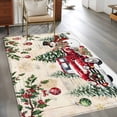 thumbnail image 2 of Area Rugs for Living Room Bedroom, Christmas 4'x6' Rug Washable Carpet Runner Indoor Outdoor, Xmas Snowman Truck Snowflake Tree Balls Vintage Non Slip Accent Floor Mats Rug for Kitchen, Office, 2 of 8