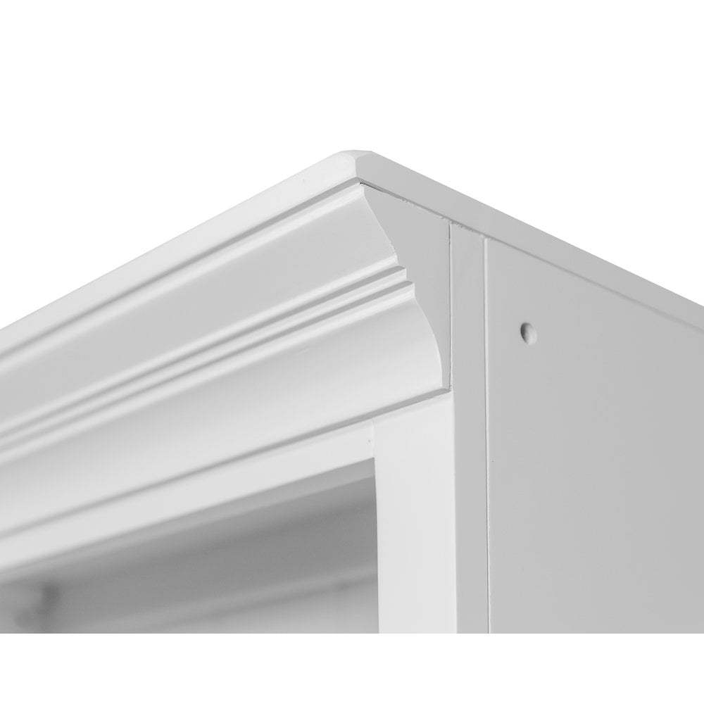 Modern Wood Lower Doors Bookcase Office Bookcase in White