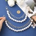 thumbnail image 4 of Juego de 2 cadenas extensoras de 12 pulgadas para bolsos con perlas de imitación de plástico dorado y plateado, con llaveros de flores y correas de repuesto., 4 of 7