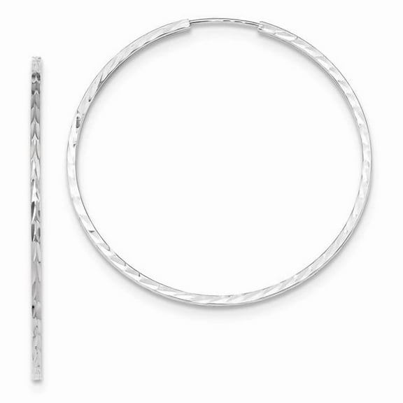 Primal Gold 14 Karat White Gold Diamond-cut Square Tube Endless Hoop Earrings