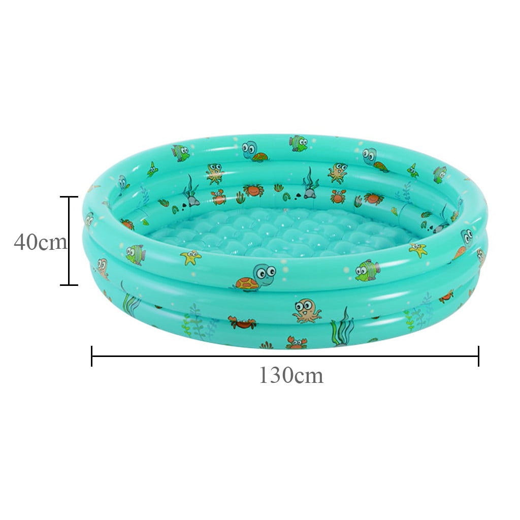 Yanxiao Green 3 Rings Kiddie Pool for Toddler, 51.2”X15.8” Ocean World Round Kids Swimming Pool, Baby Ball Pit Inflatable Pool, Kids Pool for Indoor or Outdoor